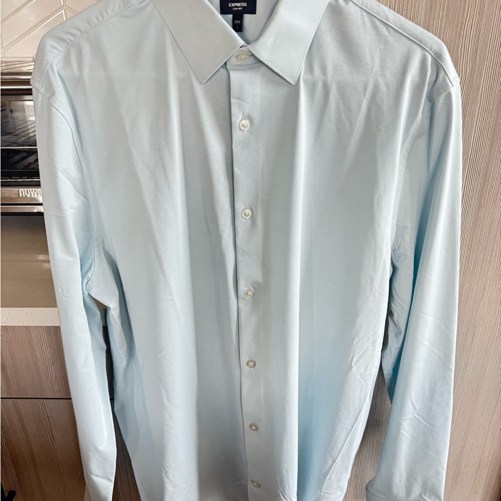 Express Men's Light Blue Dress Shirt